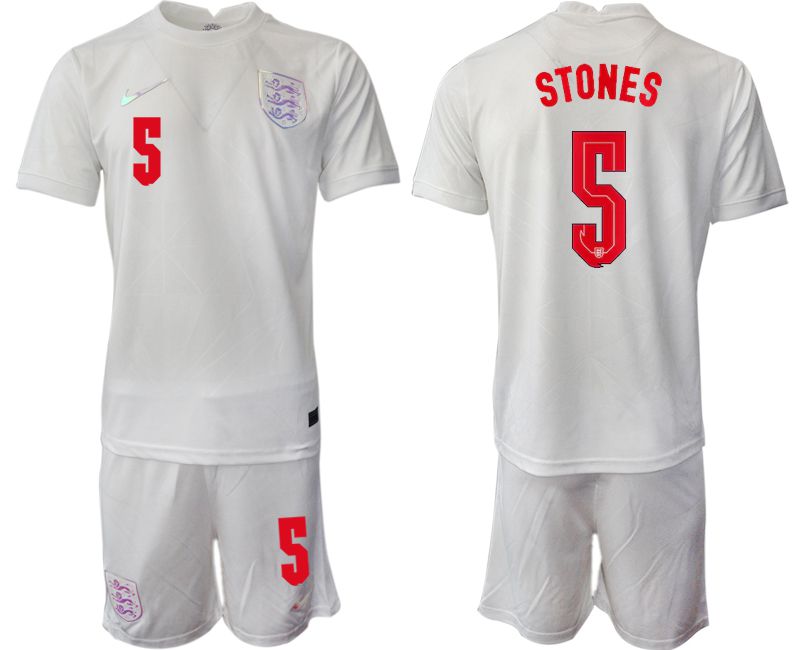 Men 2022 World Cup National Team England home white 5 Soccer Jersey